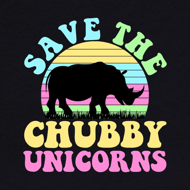 Save The Chubby Unicorns Vintage Funny Rhino Animal Rights by artbooming